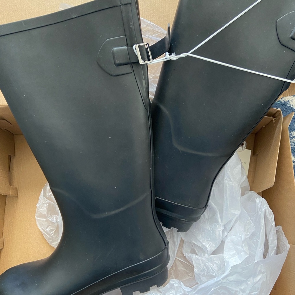Women River Tall Rain Waterproof Boots Blck size 8 - Picture 6 of 9
